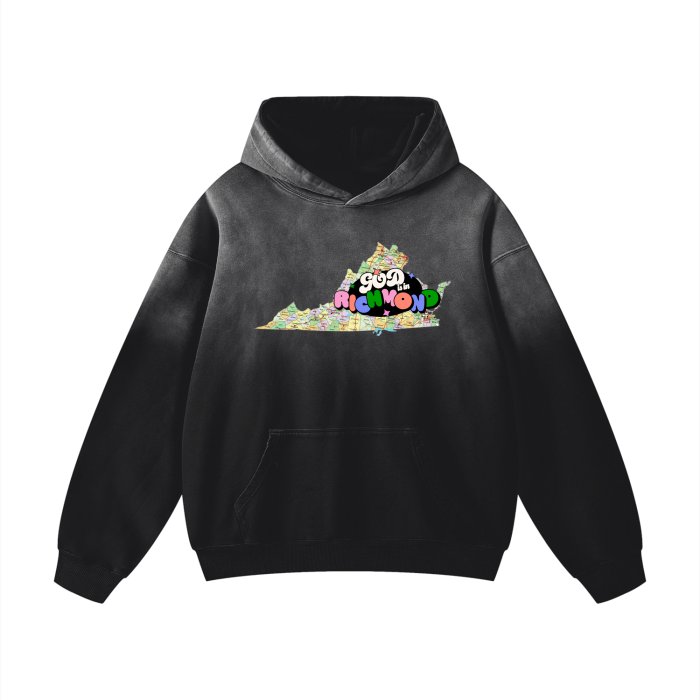 God Is In RVA - Heavyweight Drop Shoulder Oversized Hoodie rva