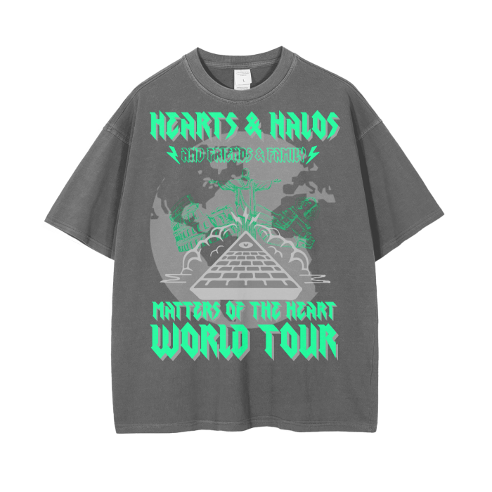 Hearts & Halos - Vintage Wash Drop Shoulder